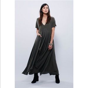 ISO! Free people washed in silk green dress